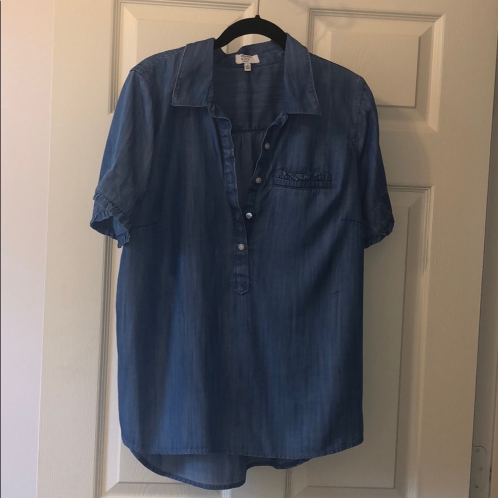 lightweight blue jean top